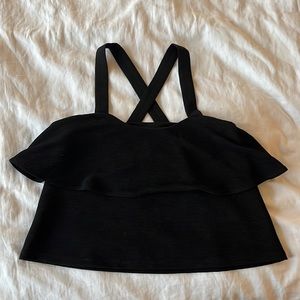 Black Madewell tank - ribbed material, criss cross in the bank
